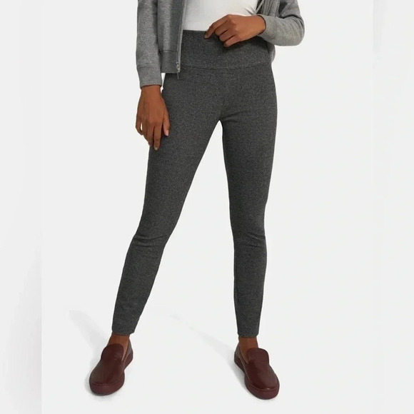 Theory Yoke High Rise Ankle Length Legging in Grey Marled Compact Knit Medium - Picture 2 of 11